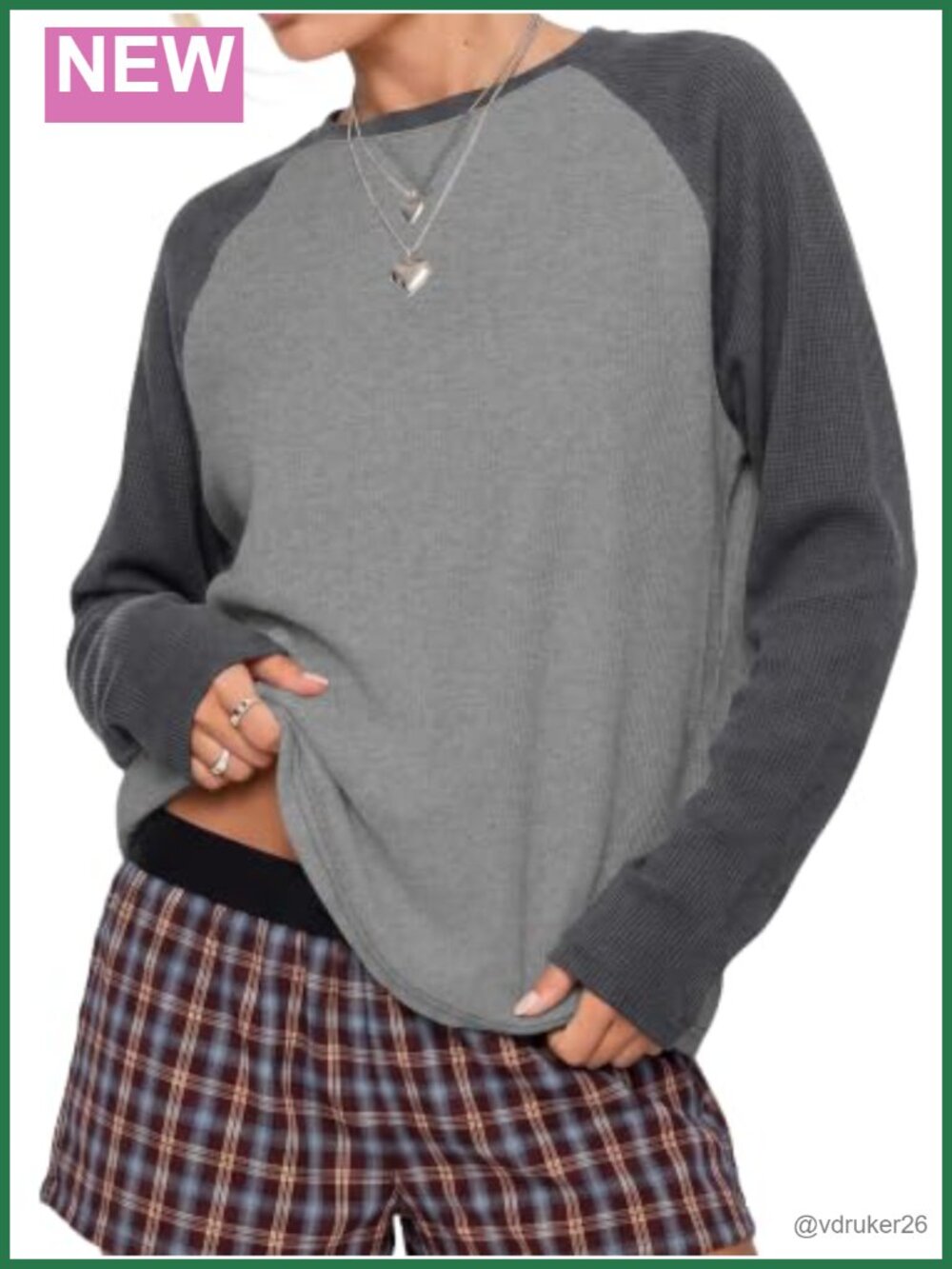 Raglan Sleeve Waffle Knit Oversized Pullover Sweatshirt